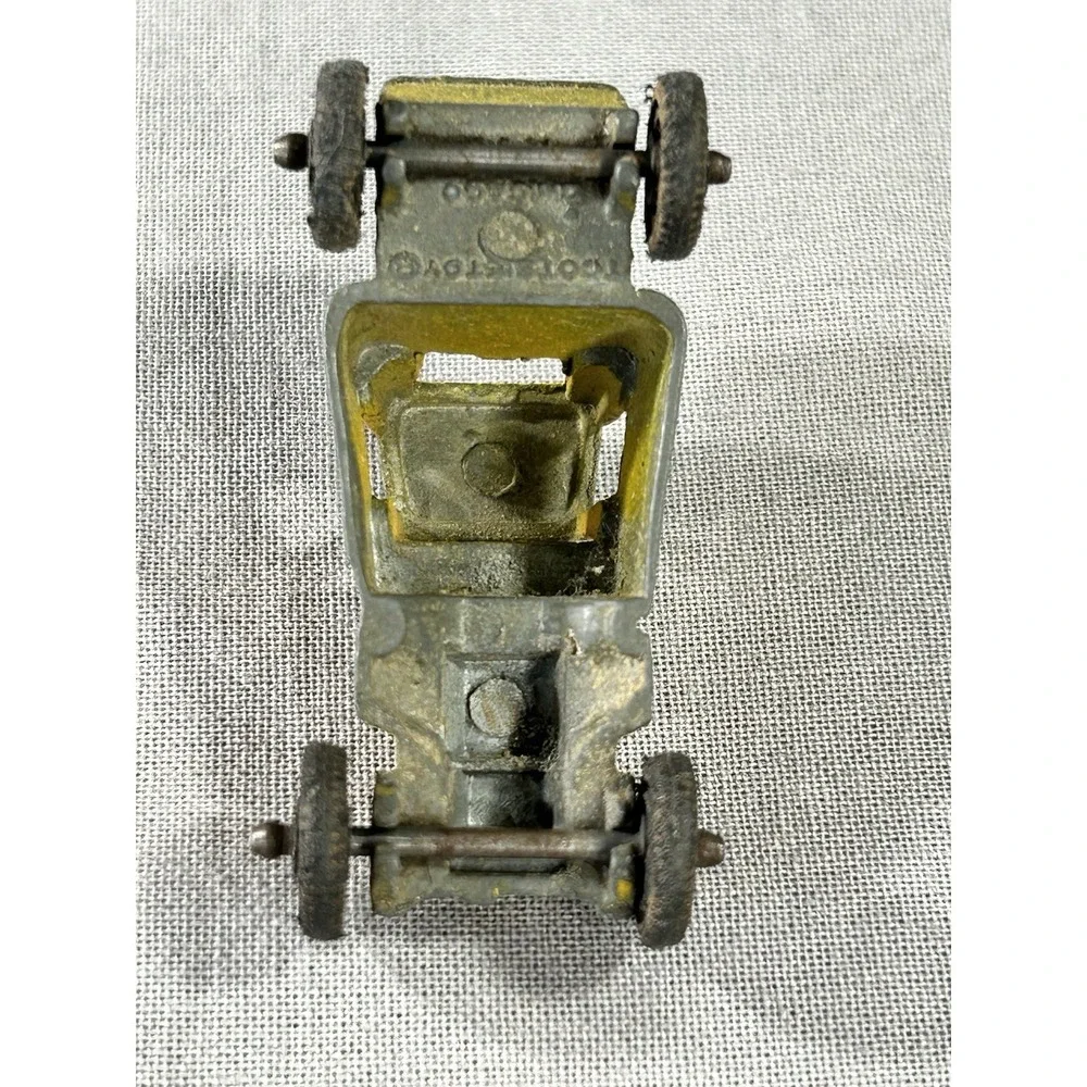 Vintage 60's Tootsietoy hot rod or roadster pickup truck yellow die cast w/wear
